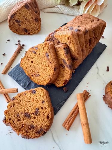 Bizcocho de calabaza y pepitas de chocolate