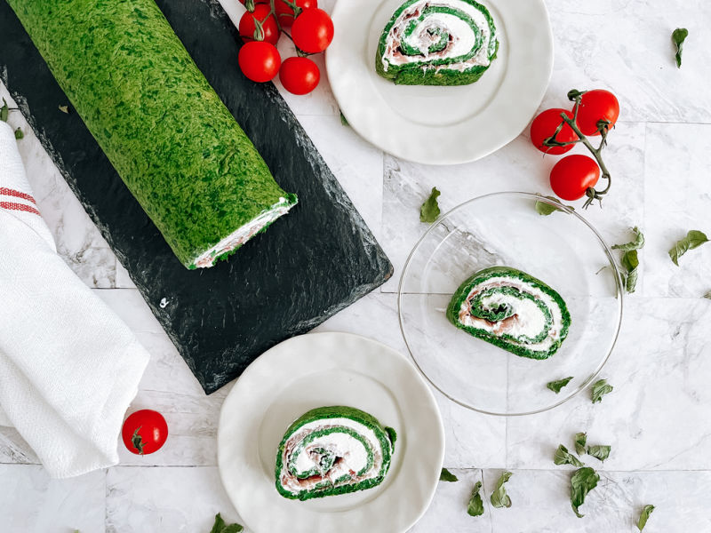 Rollo de espinacas sin gluten