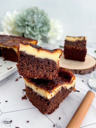 Brownie sin gluten de queso mascarpone