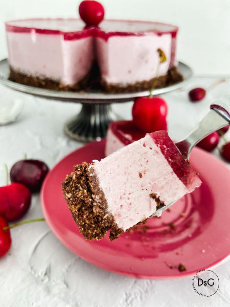 Tarta queso y cerezas sin gluten