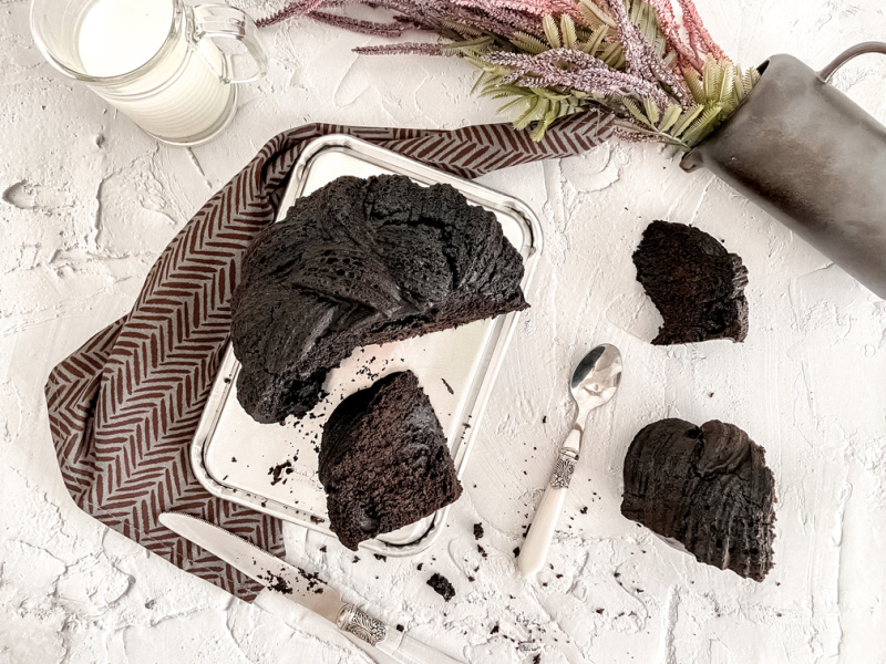 Bizcocho de chocolate y calabacín