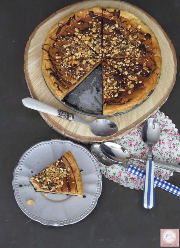 tarta de crema de cacahuetes sin gluten