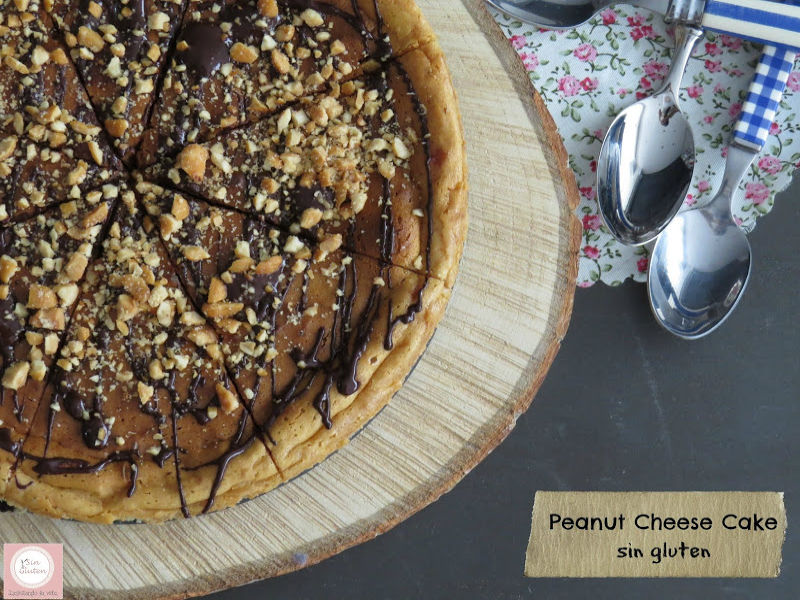 tarta de queso con crema de cacahuetes sin gluten