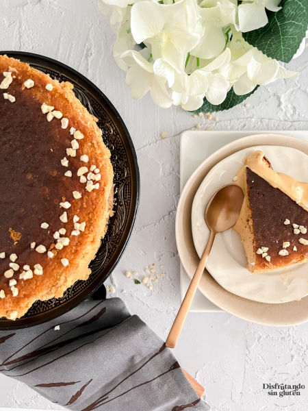 Tarta de dulce de leche y queso sin gluten