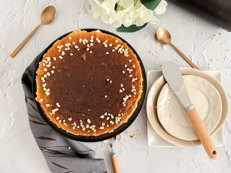 Tarta de queso y dulce de leche