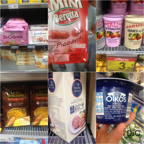 productos sin gluten en supermercado de Florencia