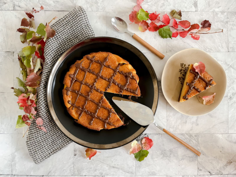 Tarta de queso y calabaza sin gluten