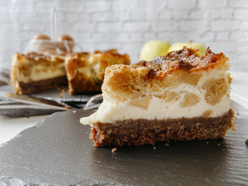 tarta de queso mascarpone y manzanas