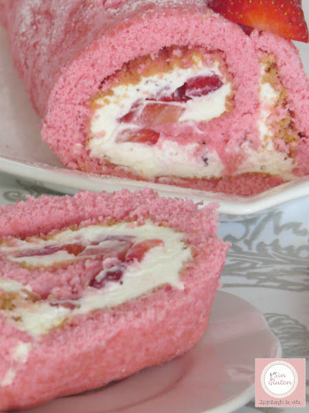 bizcocho de fresas sin gluten