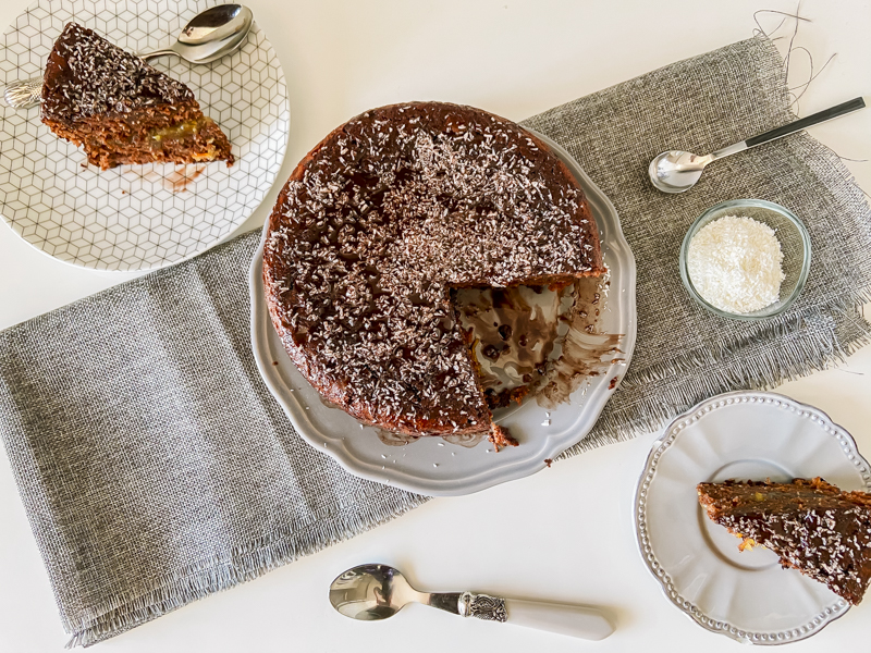 tarta de chocolate y coco sin gluten