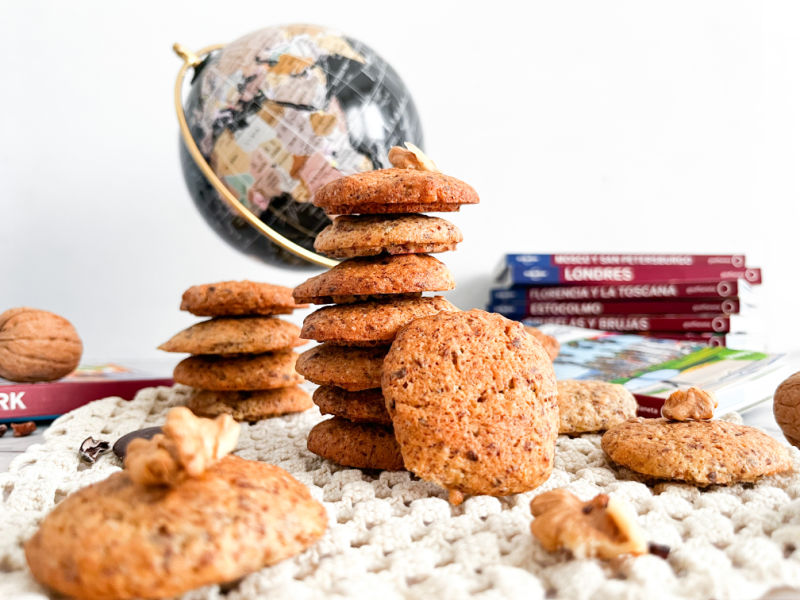 Galletas de chocolate, avena y nueces