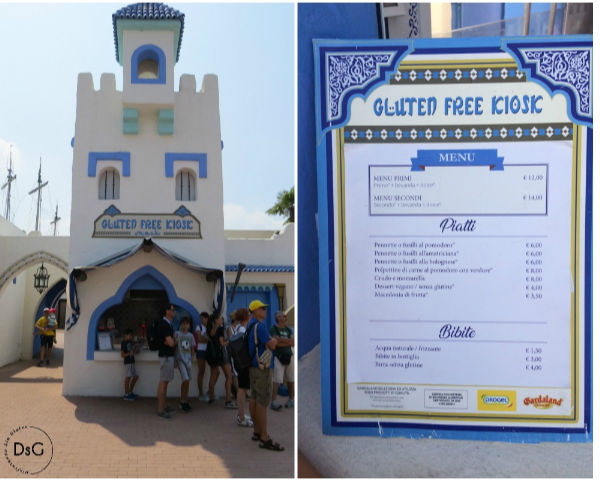 kiosco de comida sin gluten en Gardaland