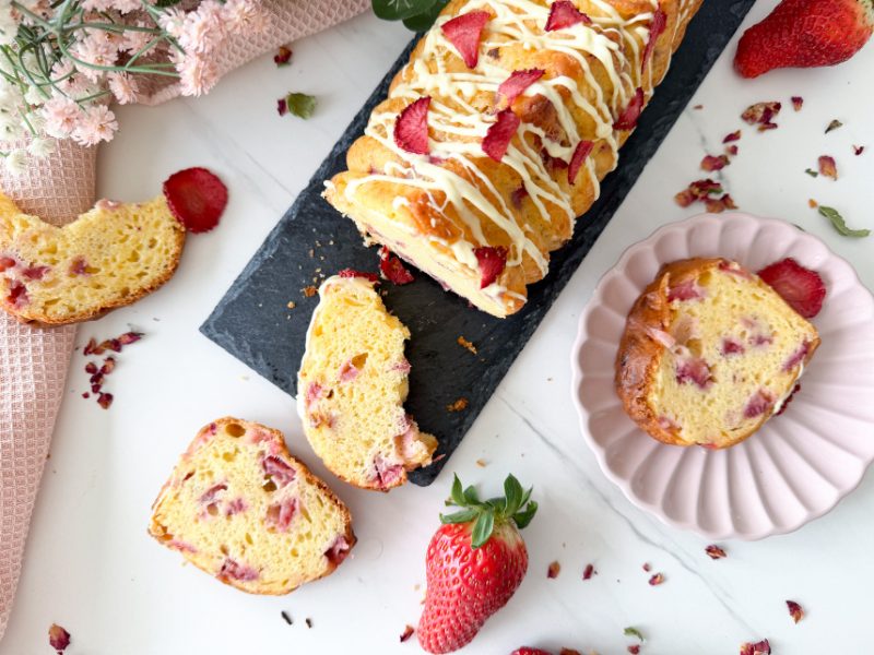 Bizcocho de fresas sin gluten