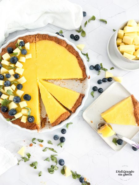 Tarta de mango con almendras sin gluten