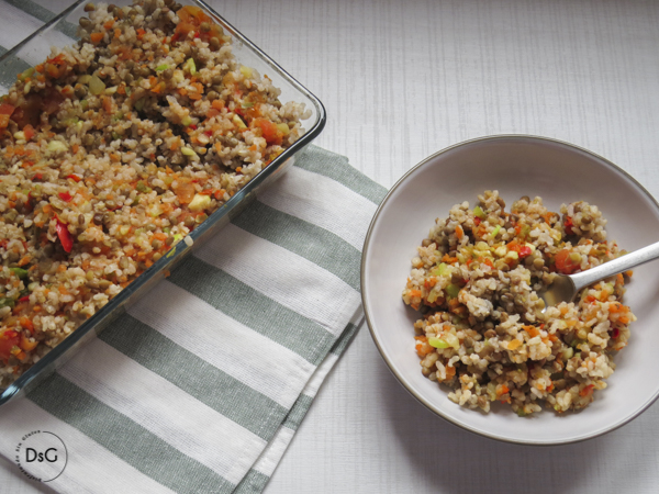 ensalada de lentejas y arroz integral sin gluten