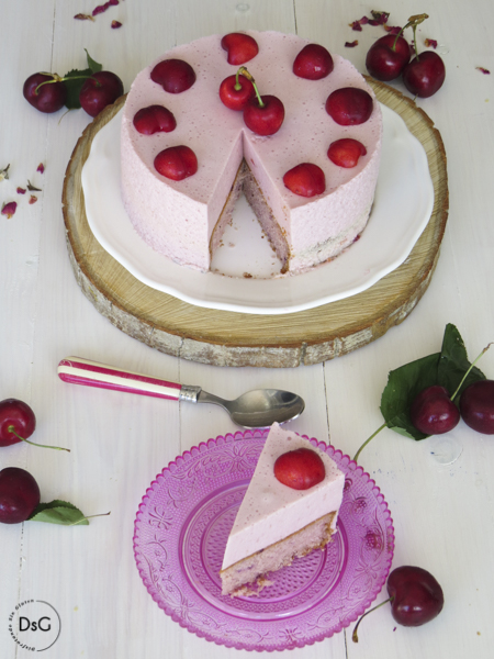 tarta de cerezas sin gluten y sin lactosa