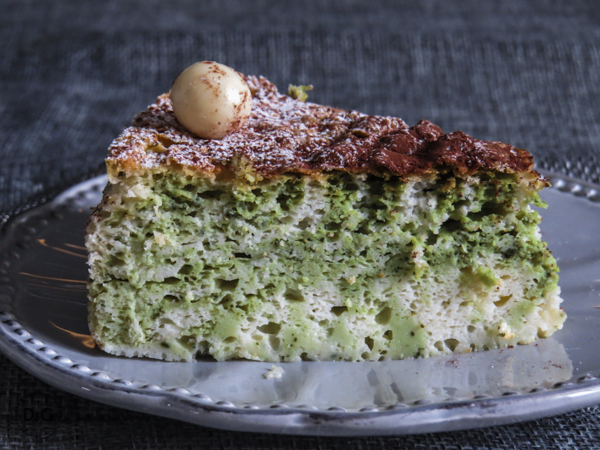 tarta japonesa sin gluten y sin lactosa de te matcha