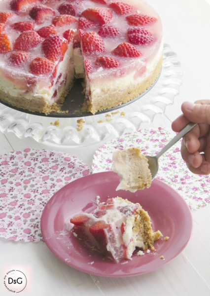 receta tarta de queso y fresas sin gluten