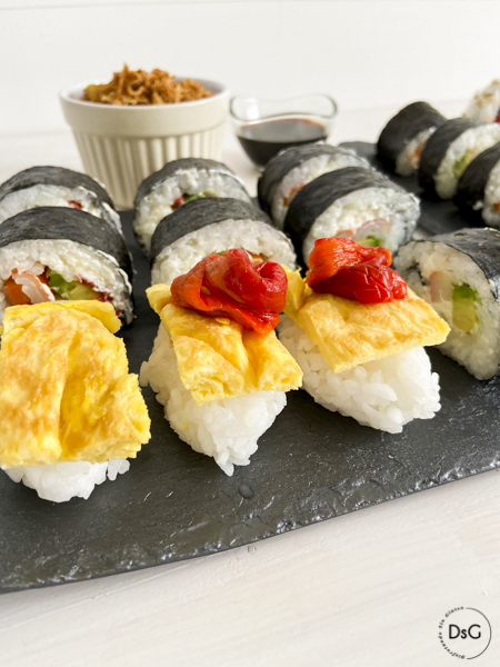 sushi para niños con tortilla sin gluten