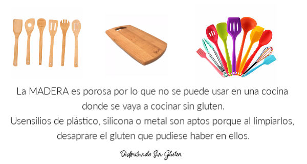 utensilios de cocina aptos para cocinar sin gluten