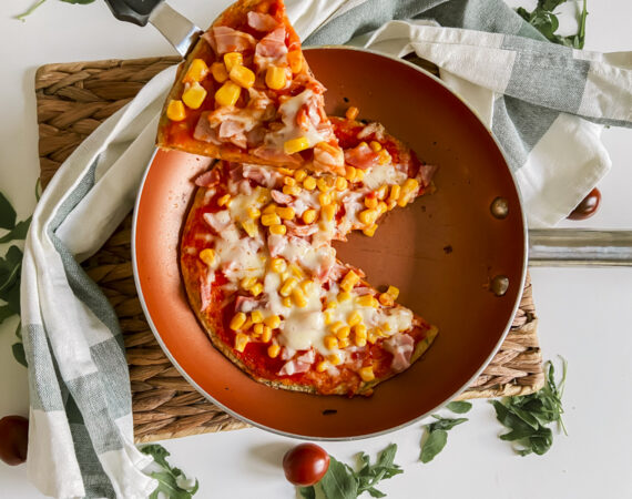 Pizza en sartén sin gluten