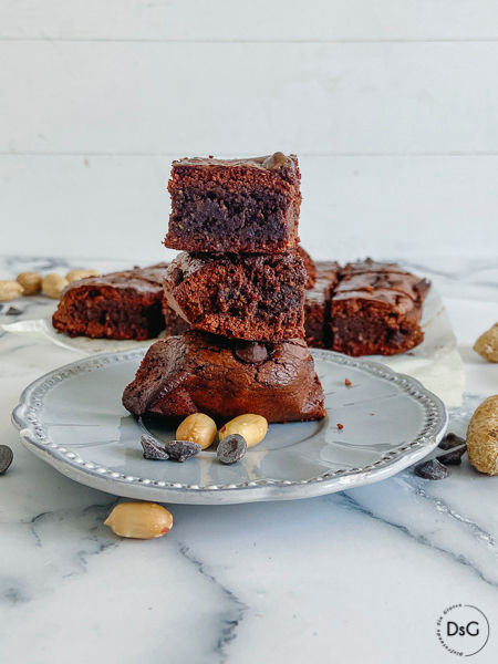 Brownie de crema de cacahuetes