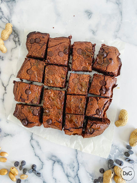 Brownie sin gluten de cacahuetes