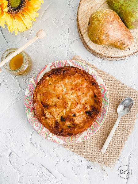 Tarta de queso y pera sin gluten