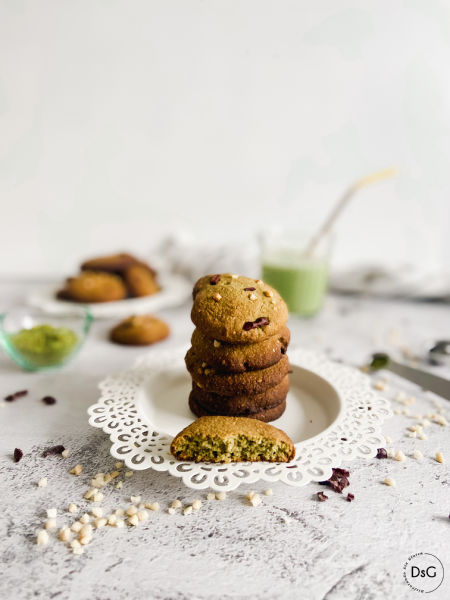 galletas de te matcha y almendras