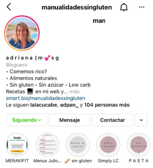 Instagram de manualidades sin gluten