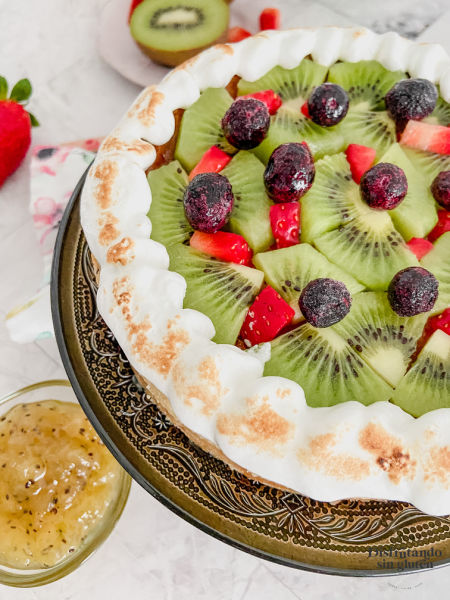 Tarta de queso mascarpone y kiwi sin gluten