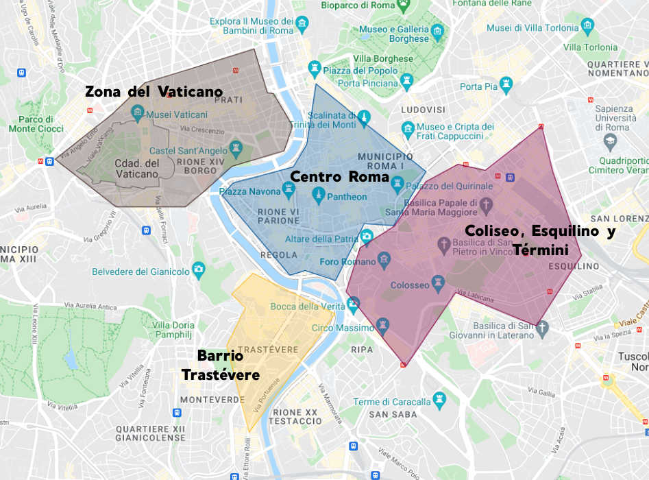 Mapa zonas Roma