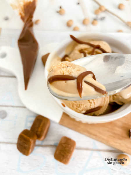 Helado casero de dulce de leche