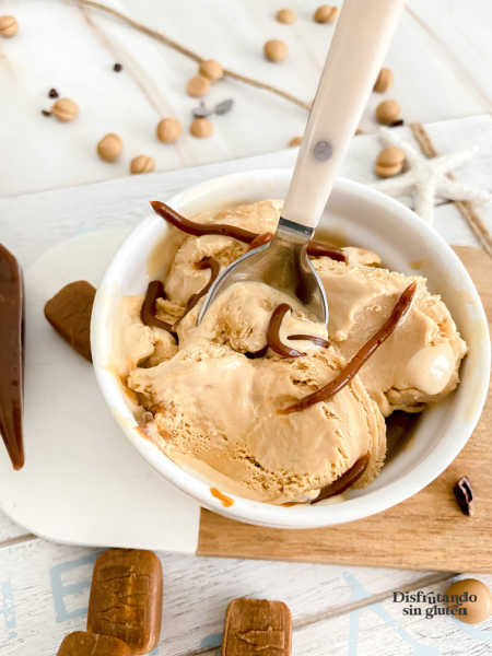 Helado sin gluten de dulce de leche