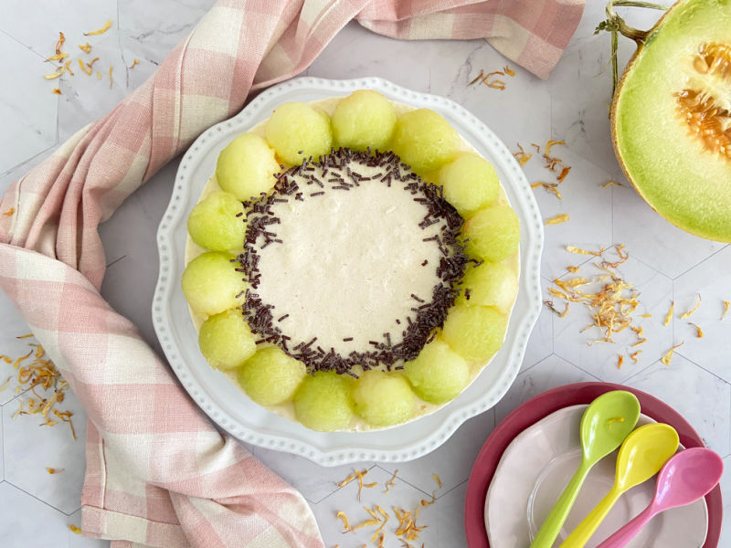 Tarta mousse de melón - Disfrutando sin Gluten