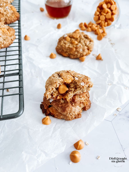 Cookies de avena y caramelo salado sin gluten