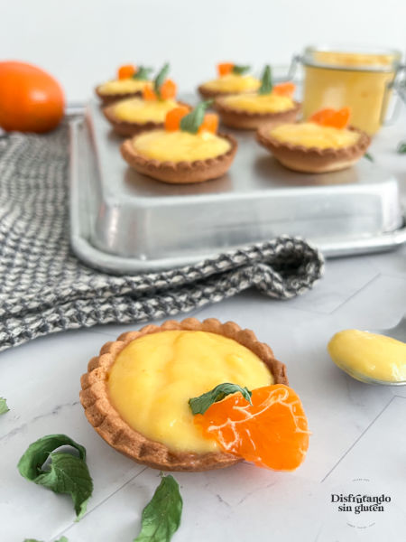 Tartaletas sin gluten de crema de mandarina