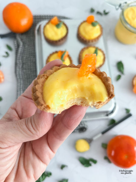 Tartaletas de crema de mandarina sin gluten