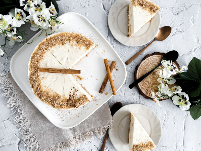 Tarta mousse de natillas sin gluten