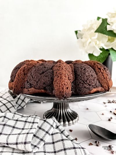 Bundt cake sin gluten de queso mascarpone y chocolate