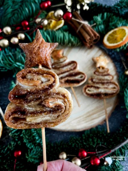 Árboles de hojaldre para navidad sin gluten