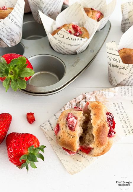 Muffins de fresas sin gluten