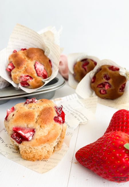 Muffins sin gluten de fresas