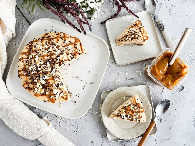 Tarta de queso y dulce de leche sin gluten