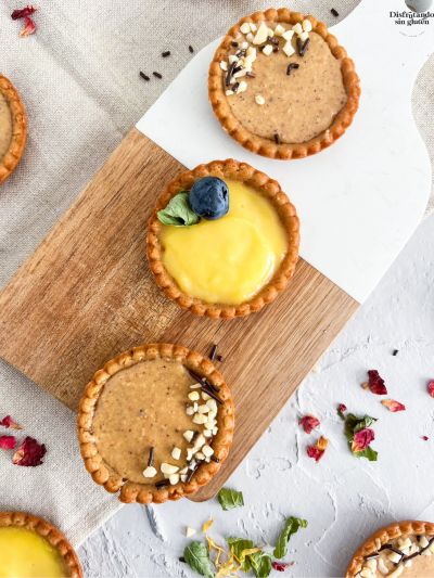 Receta de tartaletas sin gluten de praliné y limón