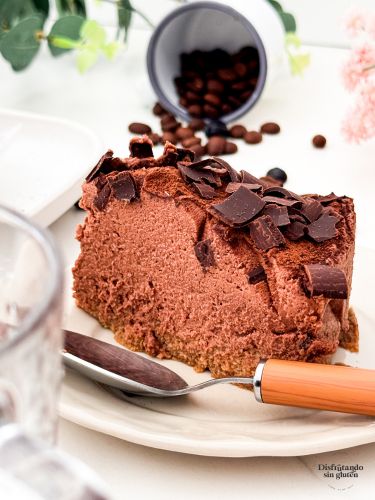 Receta de tarta sin gluten de queso, chocolate y café