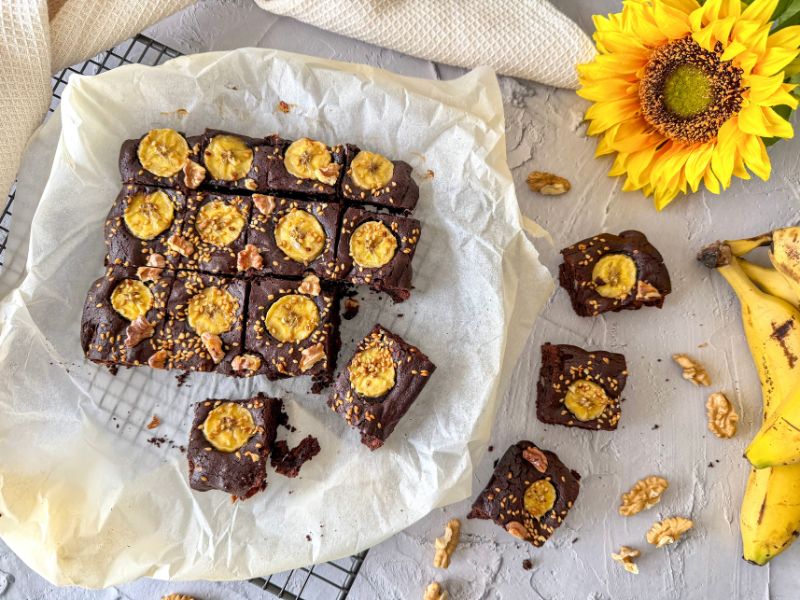 Receta de brownie de plátano sin gluten